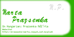 marta prazsenka business card